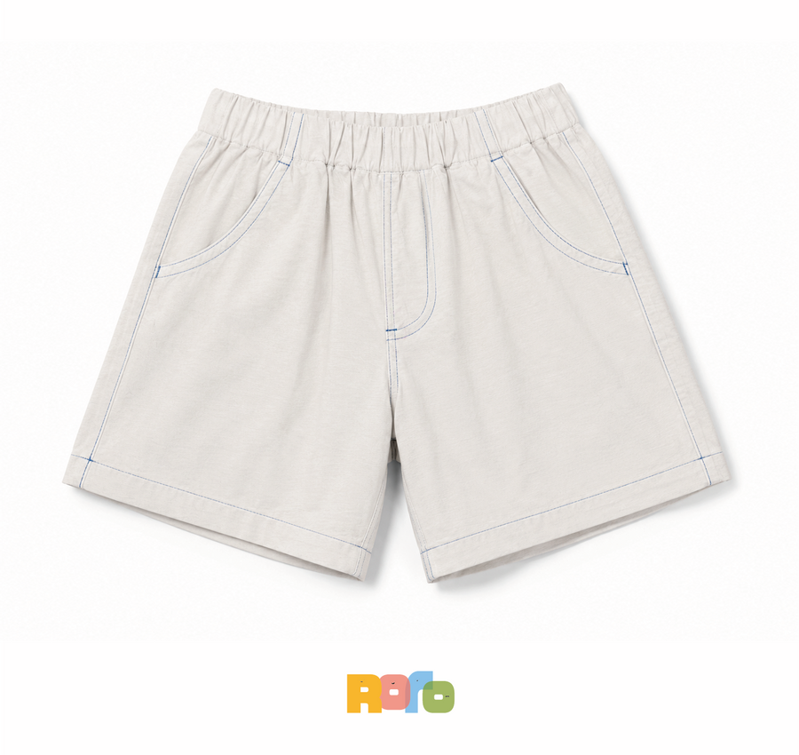Unisex White Pull-On Shorts