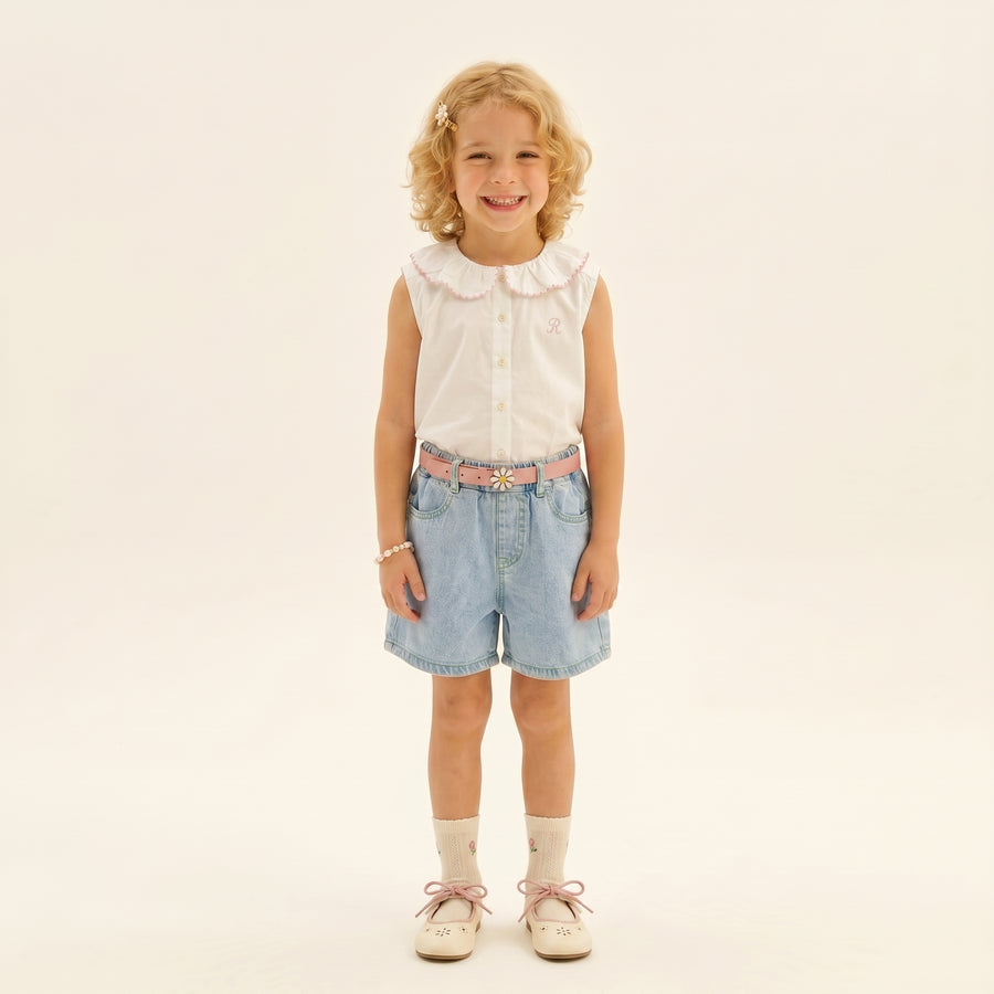 Girls Ruffle Sleeveless Blouse