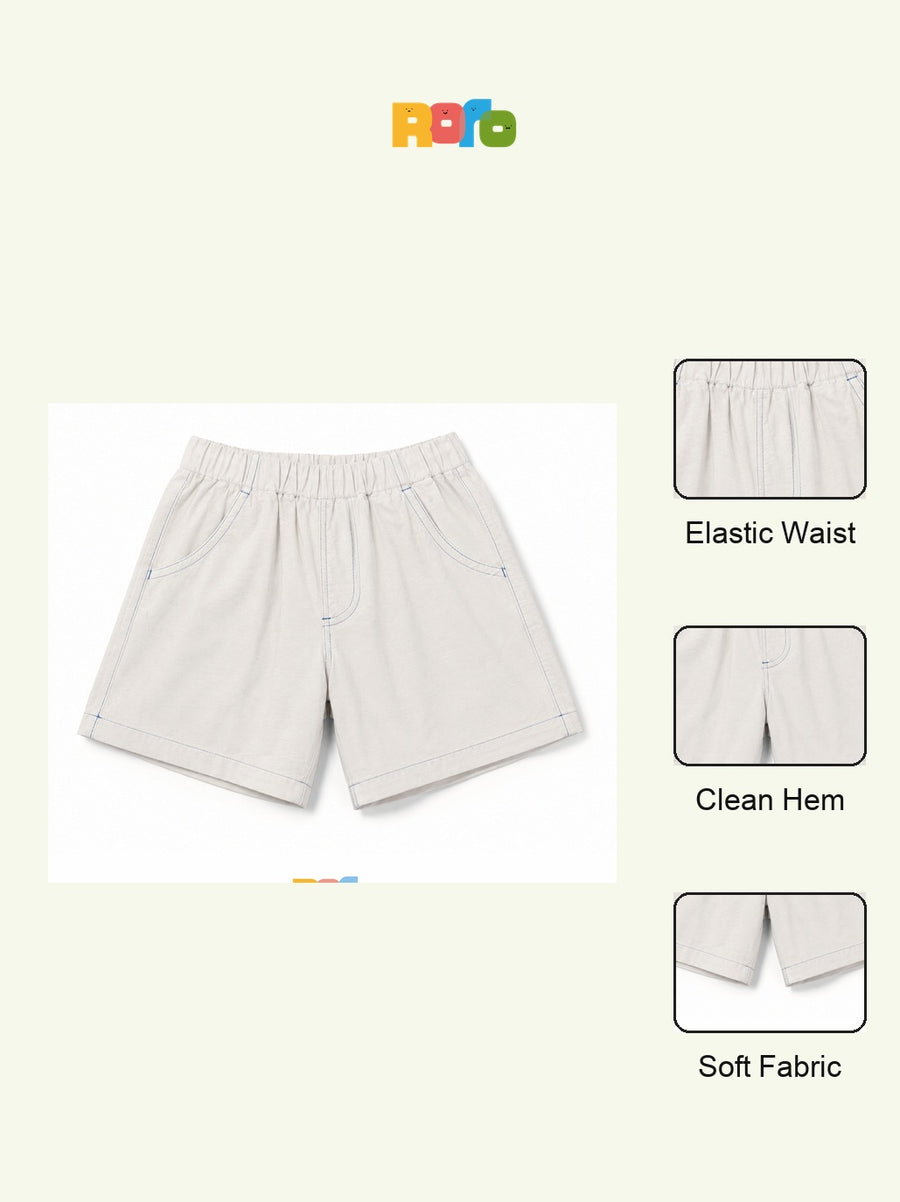 Unisex White Pull-On Shorts