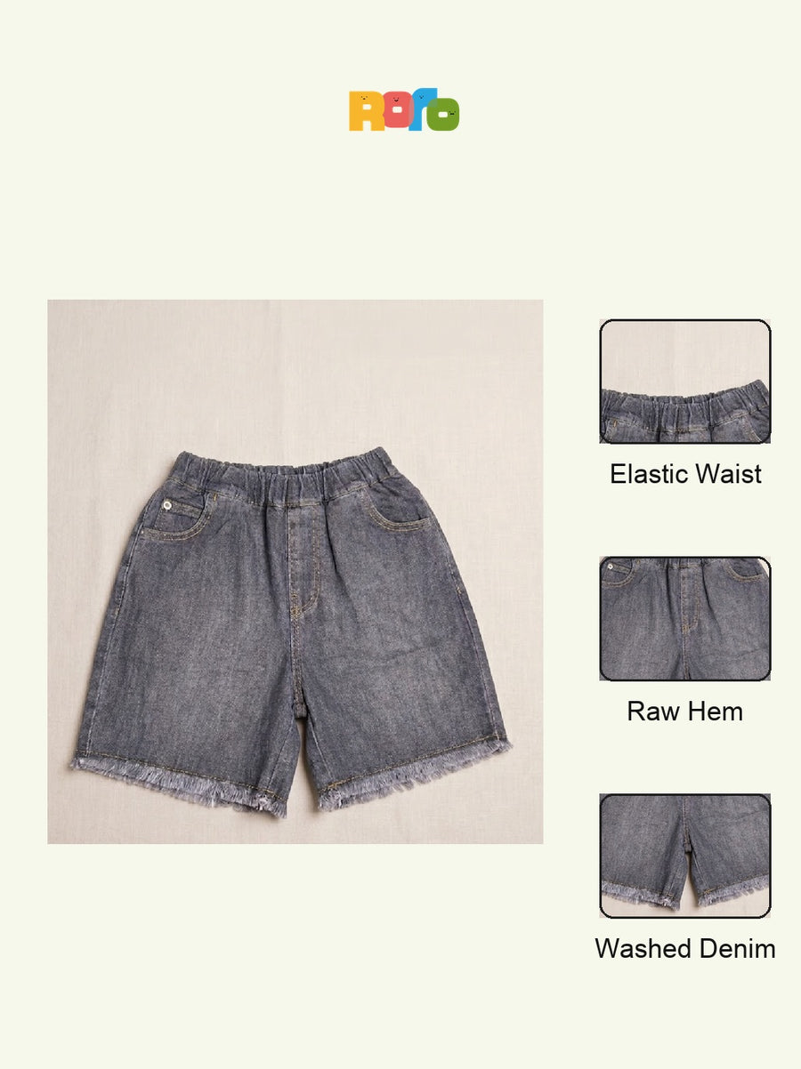 Unisex Washed Denim Shorts