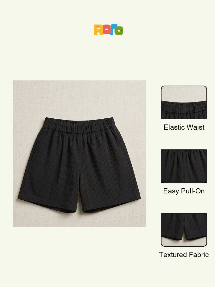 Unisex Black Pull-On Shorts