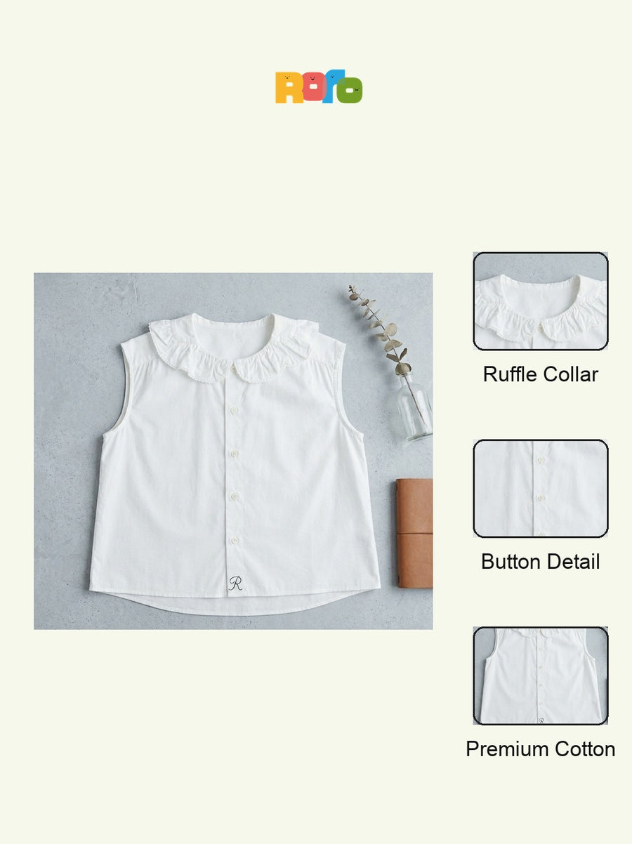 Girls Ruffle Sleeveless Blouse
