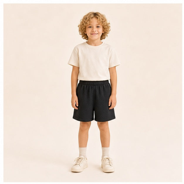 Unisex Black Pull-On Shorts